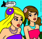 Dibujo Barbie y su amiga pintado por alinex