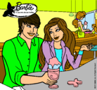 Dibujo Barbie y su amigo en la heladería pintado por CARLA26