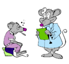 Dibujo Doctor y paciente ratón pintado por dahrutrytgyhghu