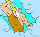 Dibujo Dios Zeus pintado por cabeka