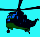 Dibujo Helicóptero al rescate pintado por tren