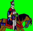 Dibujo Caballero a caballo pintado por alega