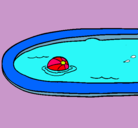 Dibujo Pelota en la piscina pintado por Lorenaxulona