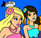 Dibujo Barbie y su amiga pintado por iunht