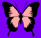 Dibujo Mariposa con alas negras pintado por anka