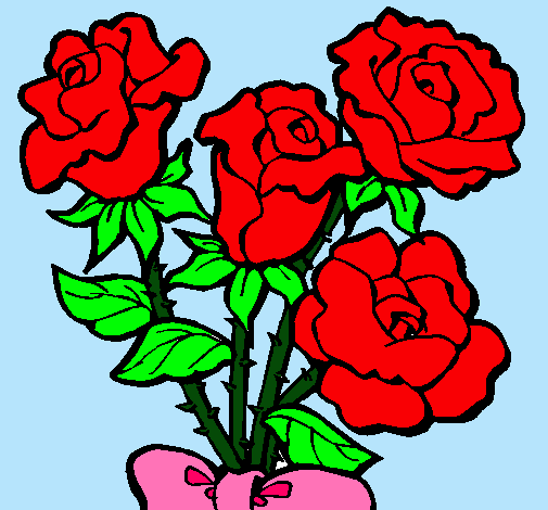 Dibujo Ramo de rosas pintado por rochistar