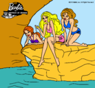 Dibujo Barbie y sus amigas sentadas pintado por maite1162