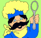 Dibujo Chef con bigote pintado por jossepe
