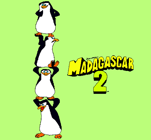 Dibujo Madagascar 2 Pingüinos pintado por harbbby123