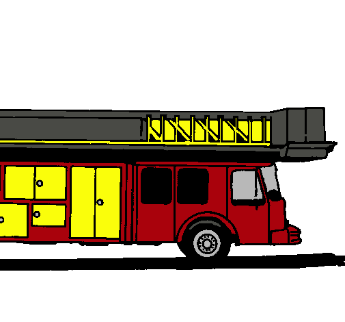Dibujo Camión de bomberos con escalera pintado por mayrita