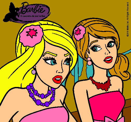 Dibujo Barbie y su amiga pintado por Luquis