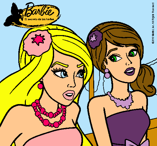 Dibujo Barbie y su amiga pintado por andreabarragan