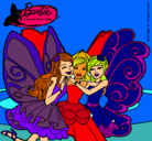 Dibujo Barbie y sus amigas en hadas pintado por Miroslava