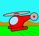 Dibujo Helicóptero pequeño pintado por avion