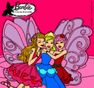 Dibujo Barbie y sus amigas en hadas pintado por mikaela