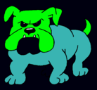 Dibujo Perro Bulldog pintado por saniel