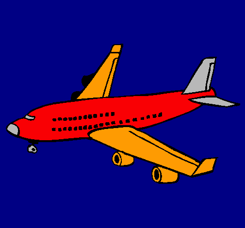 Dibujo Avión de pasajeros pintado por Miguel