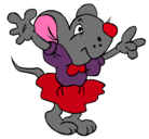 Dibujo Rata con vestido pintado por GALONDO