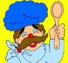 Dibujo Chef con bigote pintado por wwwwwwwwwwww