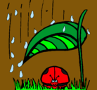 Dibujo Mariquita protegida de la lluvia pintado por AHLY