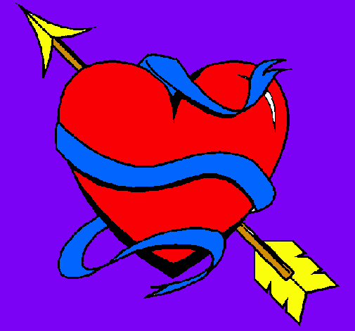 Dibujo Corazón con flecha pintado por marlen