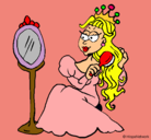 Dibujo Princesa y espejo pintado por elsa