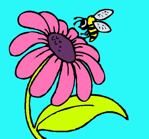 Dibujo Margarita con abeja pintado por ARIKA