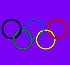 Dibujo Anillas de los juegos olimpícos pintado por olimpicos