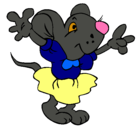 Dibujo Rata con vestido pintado por josete