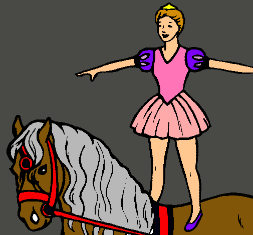 Dibujo Trapecista encima de caballo pintado por CaRl05