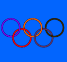 Dibujo Anillas de los juegos olimpícos pintado por yajaira