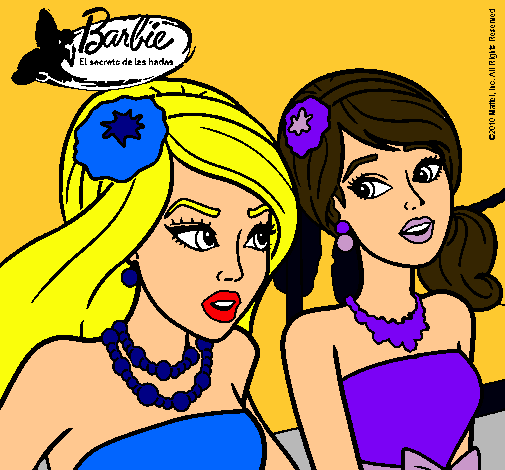 Dibujo Barbie y su amiga pintado por ninahades