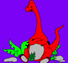 Dibujo Diplodocus sentado pintado por chafa