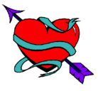 Dibujo Corazón con flecha pintado por Rocio1999