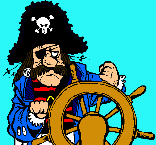 Dibujo Capitán pirata pintado por Marce 