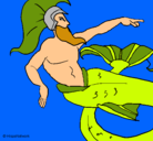 Dibujo Poseidón pintado por NATALITAA