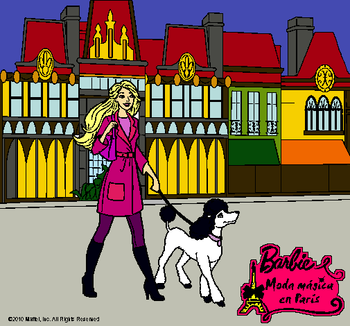 Dibujo Barbie y su perrita pintado por josete