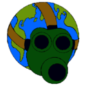 Dibujo Tierra con máscara de gas pintado por IORI
