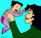 Dibujo Madre con su bebe pintado por petra