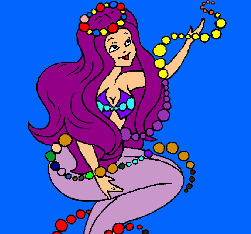 Dibujo Sirena entre burbujas pintado por alexandra11