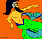 Dibujo Poseidón pintado por bart