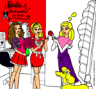 Dibujo Barbie de compras con sus amigas pintado por valentina