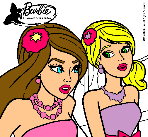 Dibujo Barbie y su amiga pintado por albica