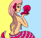 Dibujo Sirena y perla pintado por alexandrak