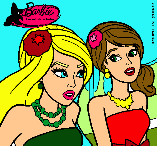 Dibujo Barbie y su amiga pintado por fernand