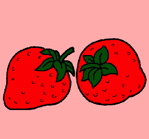 Dibujo fresas pintado por evitate