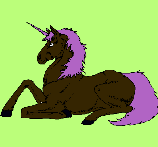 Dibujo Unicornio sentado pintado por BEN10