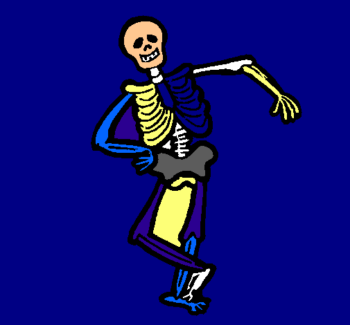 Dibujo Esqueleto contento pintado por julianba