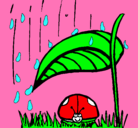 Dibujo Mariquita protegida de la lluvia pintado por sarablue