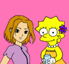 Dibujo Sakura y Lisa pintado por alemaidana